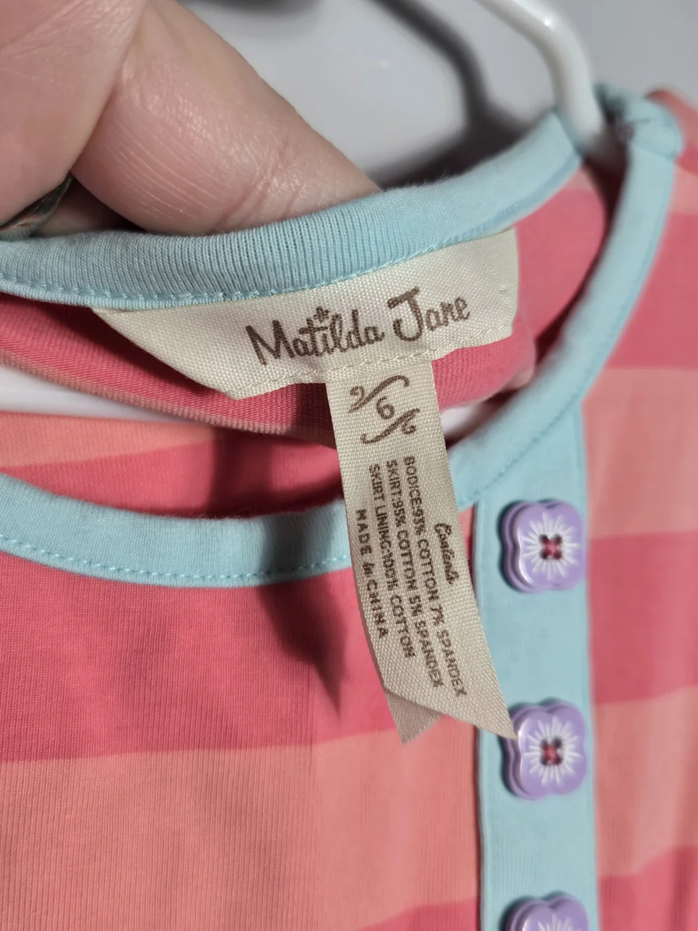 Matilda Jane Girls Striped Floral Ruffle Tiered Twirl Dress Shabby Chic Size 6